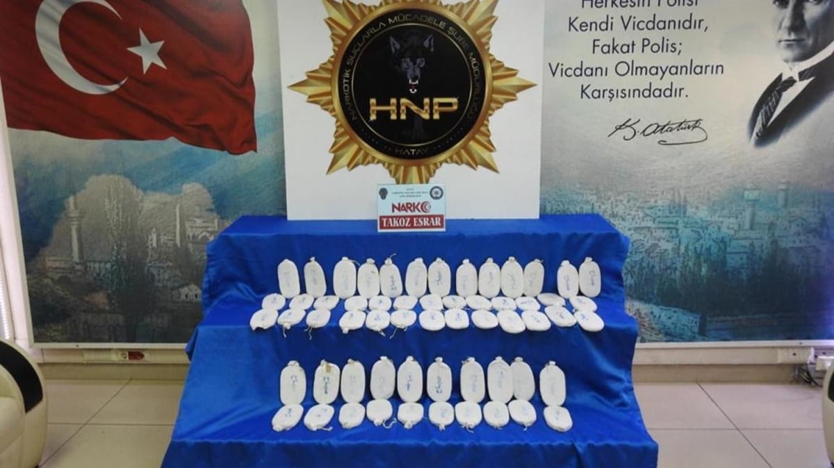 Hatay'da 38 kilo 590 gram esrar ele geirildi