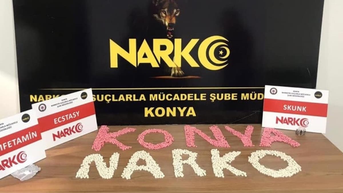 Konya’da 1 kilo eroin ele geirildi 