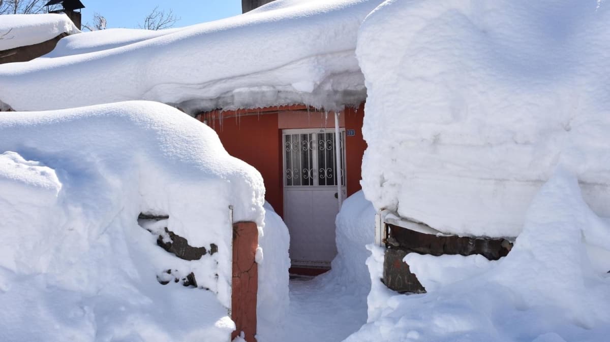 Bitlis'te kar kaln 2.5 metreyi buldu, evler kara gmld