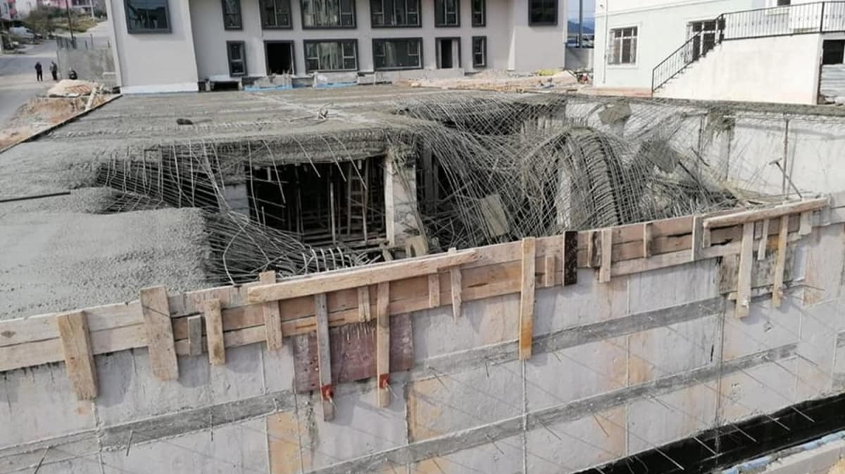 Mersin'de inaatta beton kalbnn kmesi sonucu 3 ii yaraland