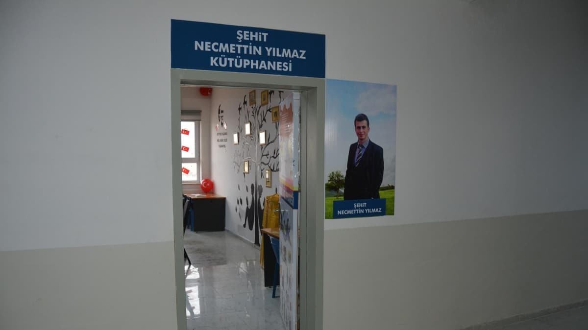 ehit retmen Necmettin Ylmaz'n ad grev yapt okuldaki ktphaneye verildi