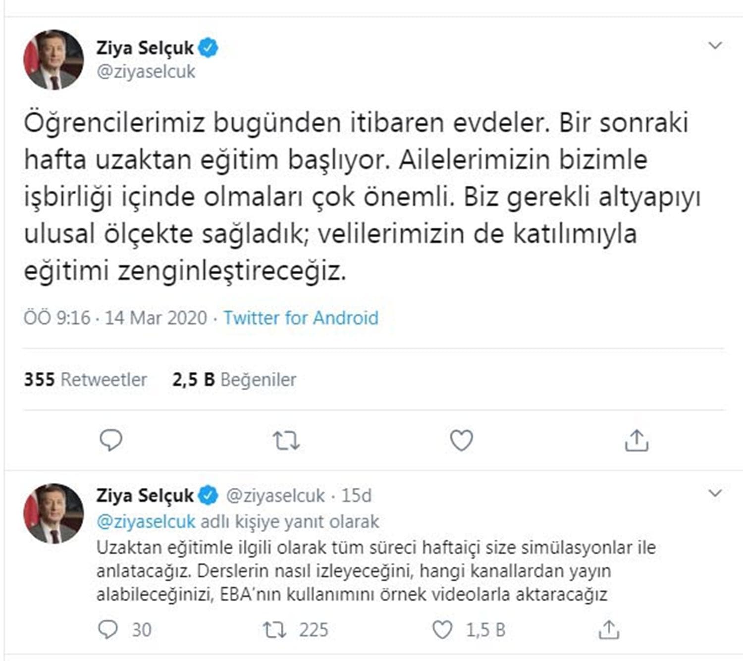Bakan Sel�uk: Veliler bizimle i�birli�i yapmal�