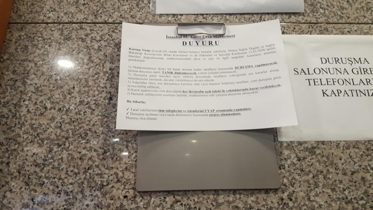 stanbul Adalet Saray'nda koronavirs nlemi: 14 Nisan'a kadar sadece...