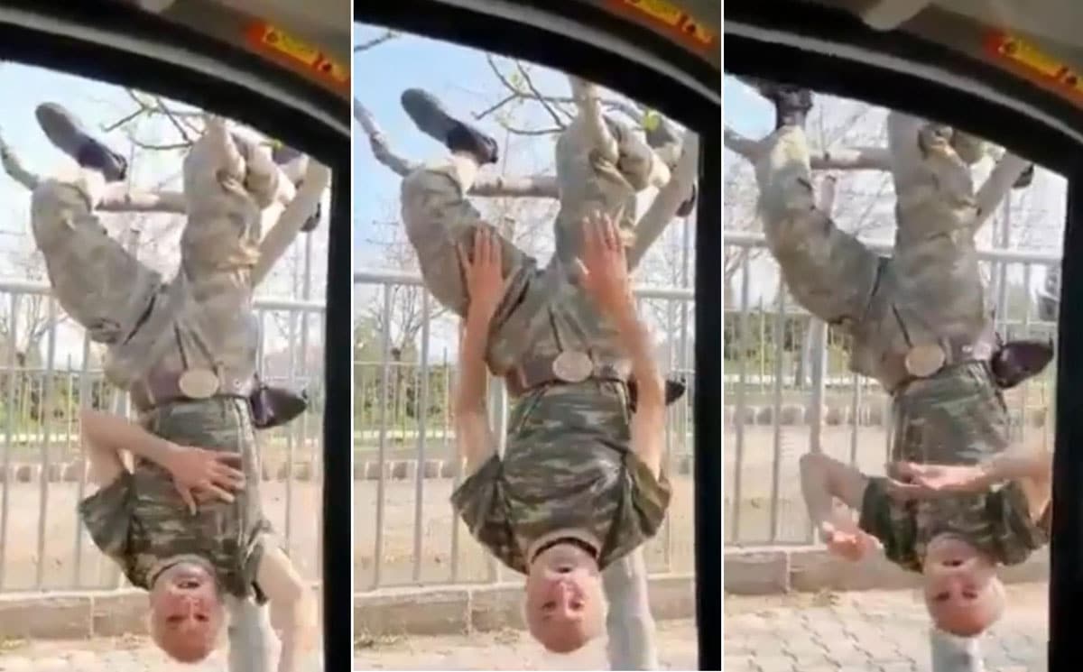 A�a�tan ba� a�a�� as�l�p komando mar�� s�yledi