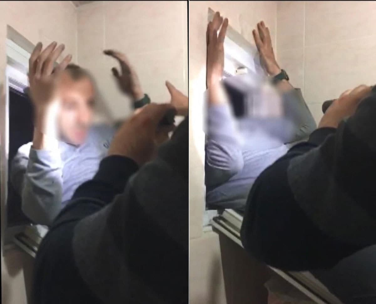 Tuvalet penceresinden ka�maya �al���rken b�yle yakaland�