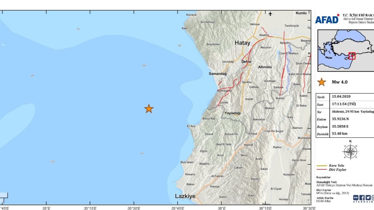 Hatay aklarnda bir deprem daha
