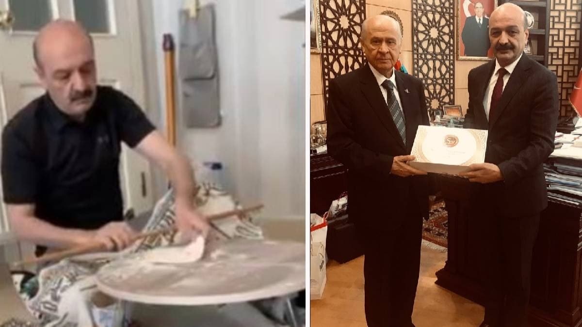 MHP lideri Baheli'nin TBMM zel Kalem Mdr evde hamur at 