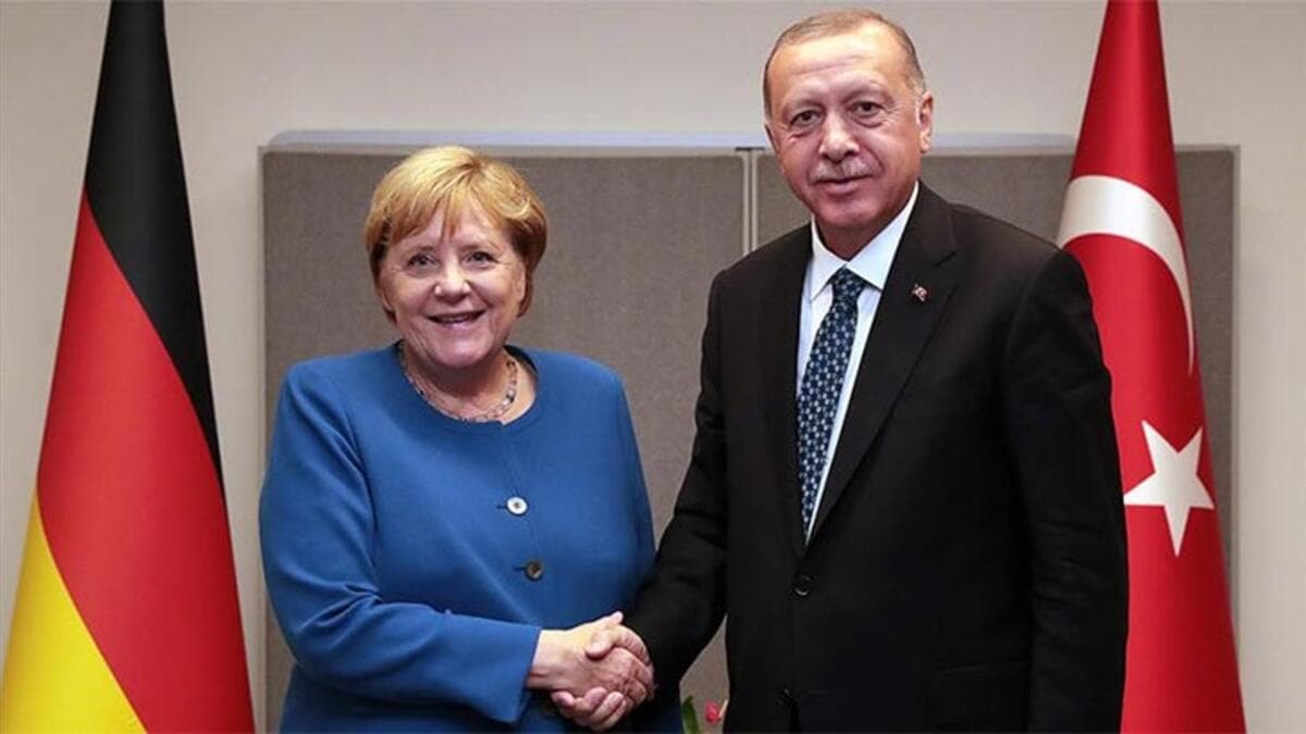 Ba�kan Erdo�an, Almanya Ba�bakan� Merkel ile g�r��t�