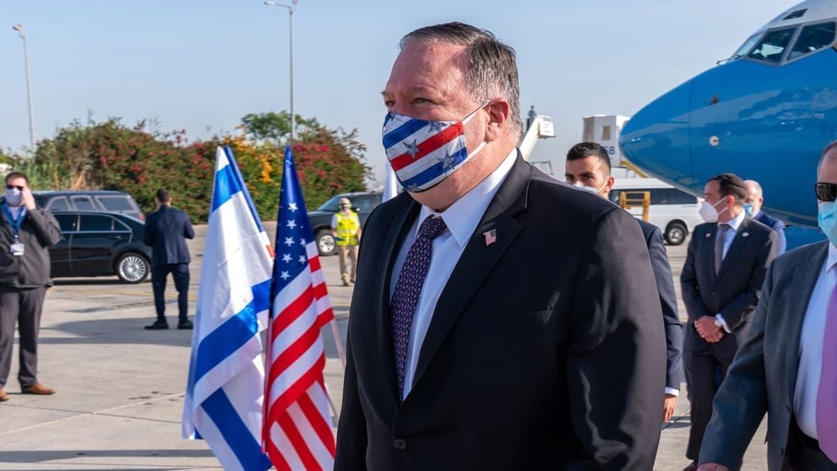 lhak grmek iin srail'e giden Pompeo, in ve ran' hedef ald 