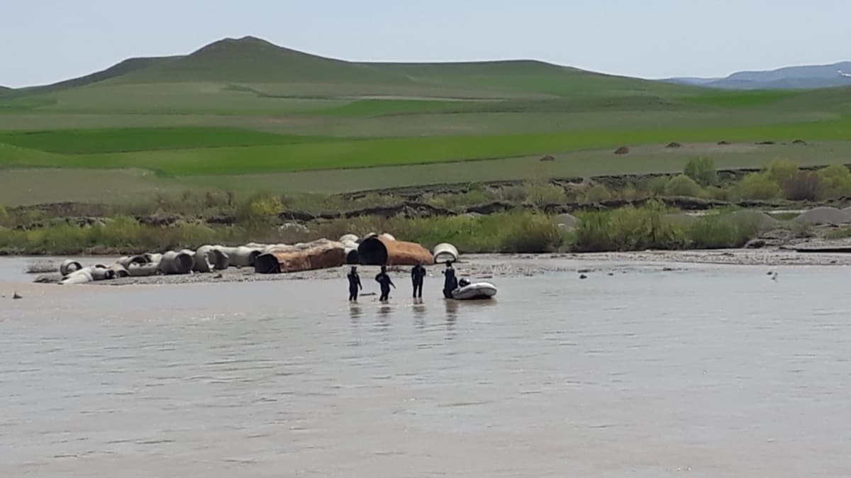 Aras Nehri'nde sulara kaplan obann cansz bedenine ulald 