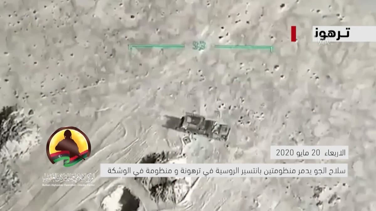 Libya ordusu Hafter'in hava savunma sistemlerinin SHA'larla vurulma grntlerini paylat