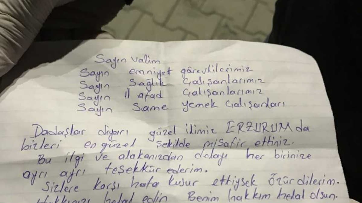 Erzurum'da karantina sresi dolan vatandalardan geriye duygulandran mektuplar kald 
