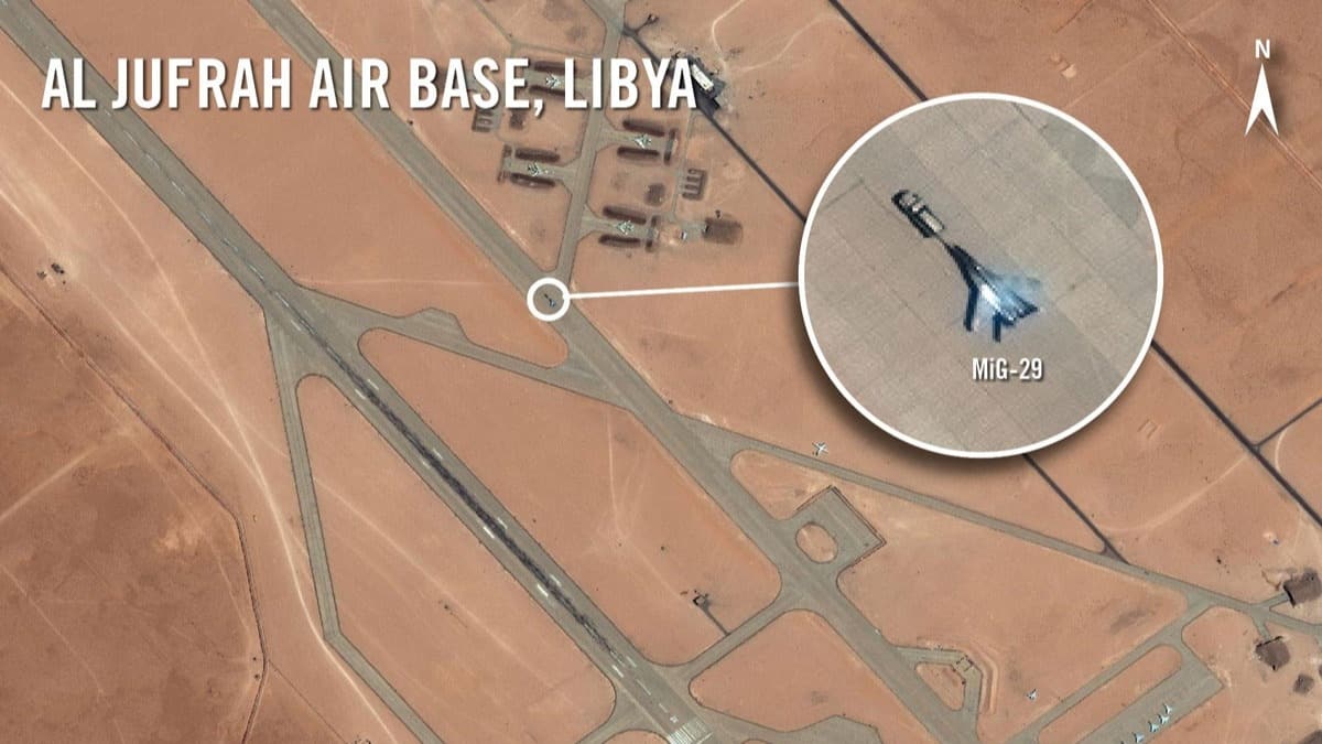 Rusya'nn darbeci Hafter'e gnderdii MiG-29 sava ua uydu grntleriyle ortaya kt