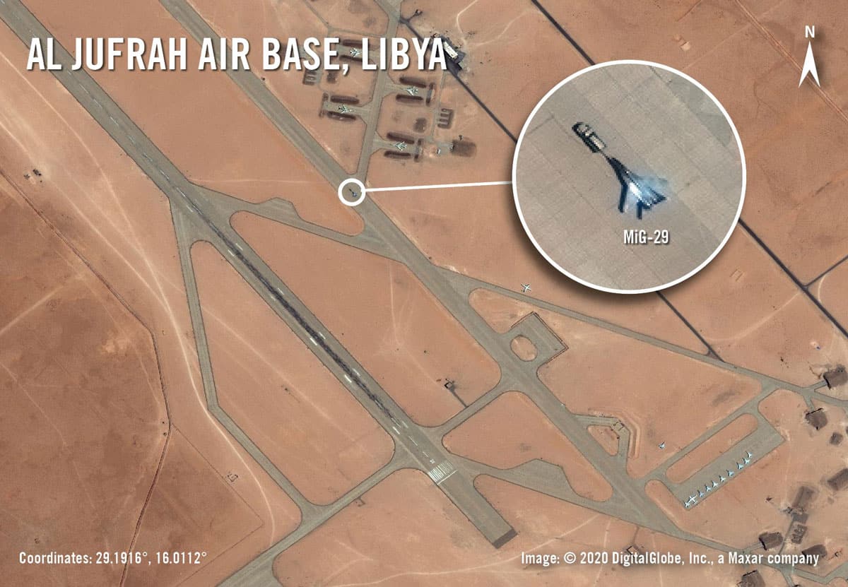 Rusya'n�n Hafter'e g�nderdi�i MiG-29, uydu g�r�nt�leriyle ortaya ��kt�