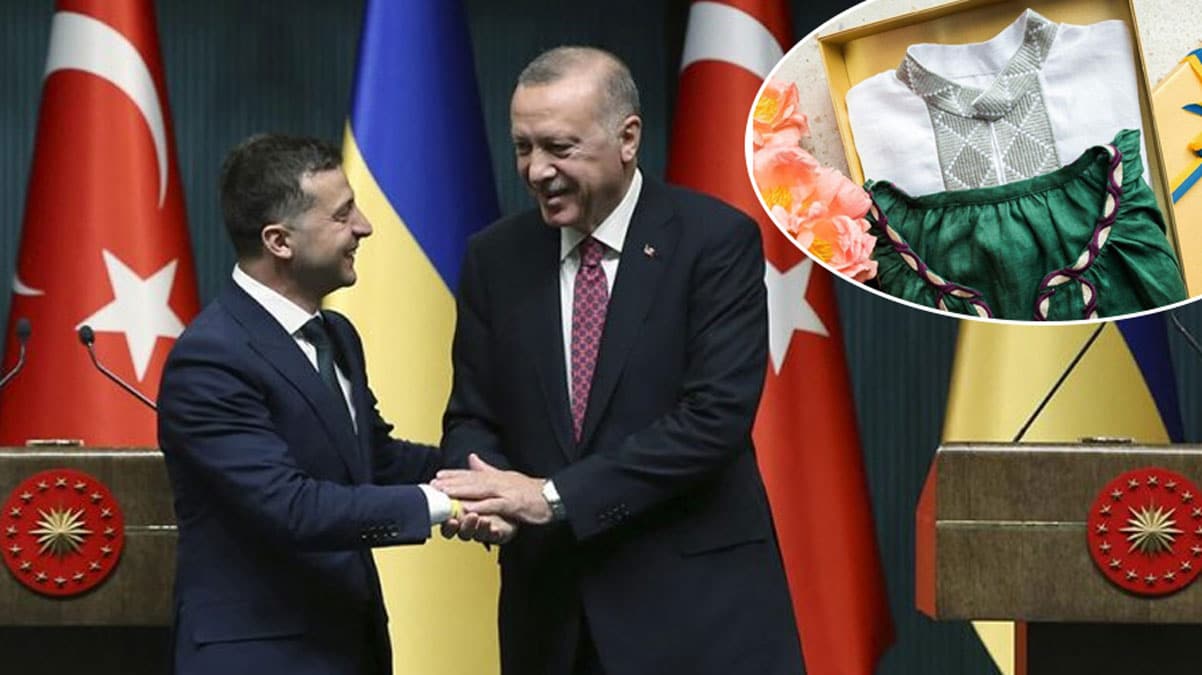 Ukrayna Lideri Zelenski, Ba�kan Erdo�an'a 'vi�ivanka' hediye etti