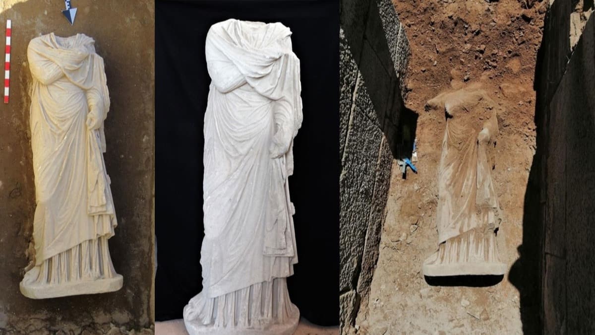 Patara'da Roma dnemine ait 1900 yllk kadn heykeli bulundu 