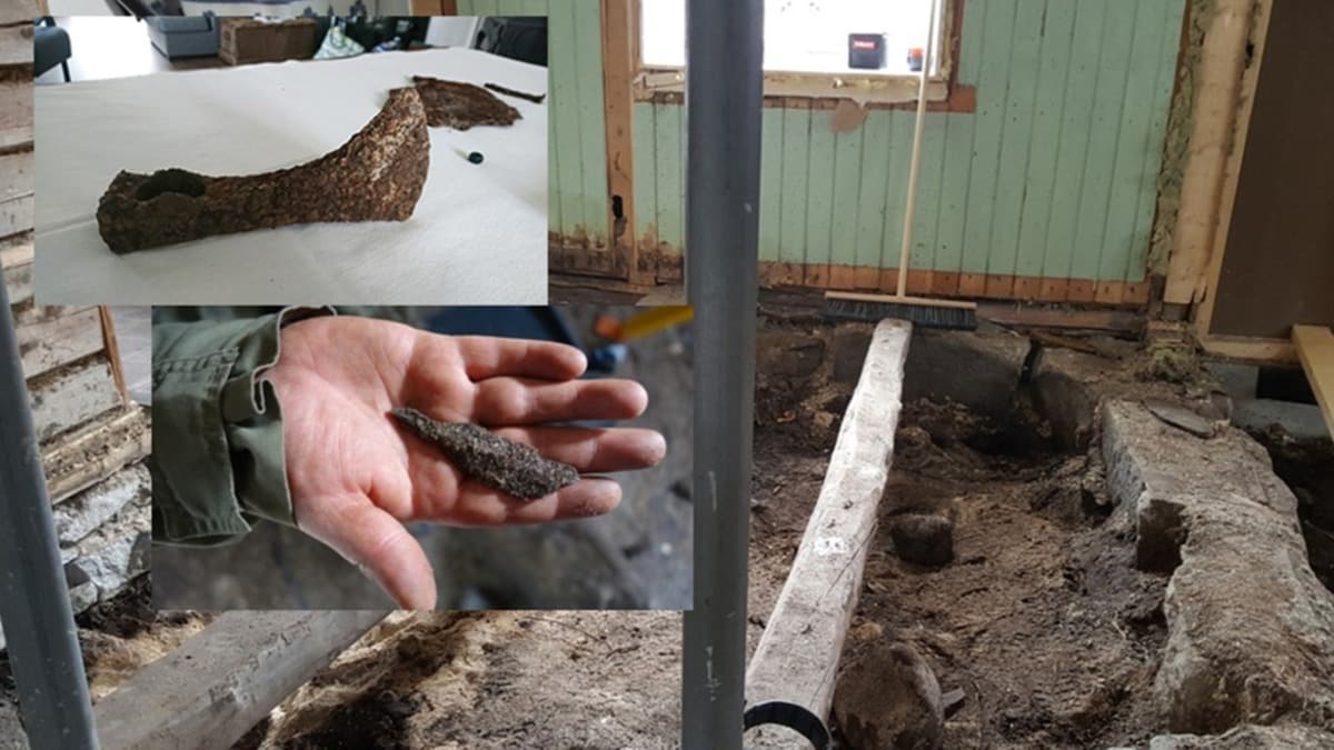 Tadilat yaplan evin altnda Viking mezar bulundu