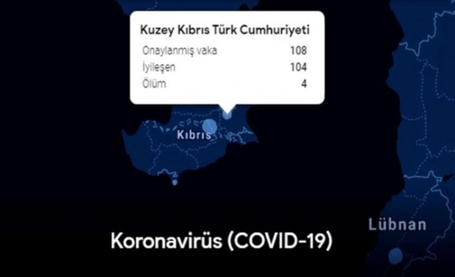 Arama motoru Google koronavir�s haritas�na KKTC'yi de ekledi