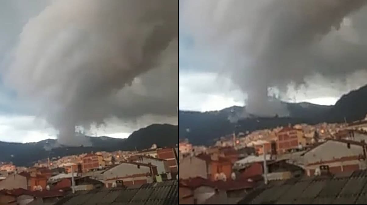 Bursa'da ilgin� g�r�nt�...G�renler hortum zannetti