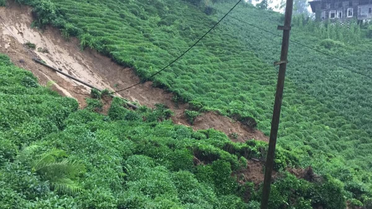 Rize'nin ayeli ilesinde iddetli ya hasara yol at