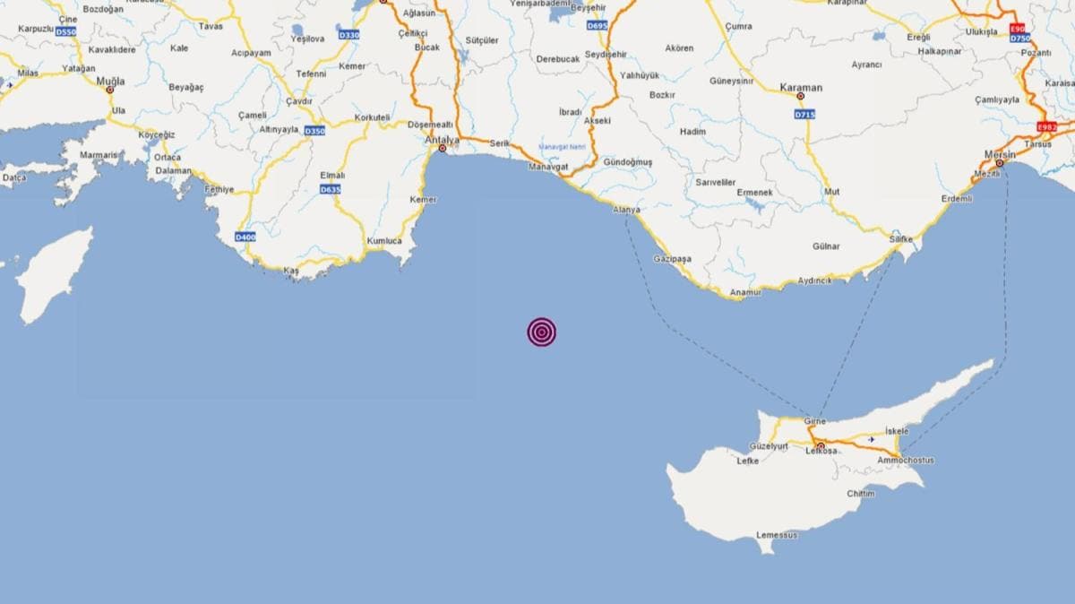 Akdeniz'de 4.0 iddetinde korkutan deprem 