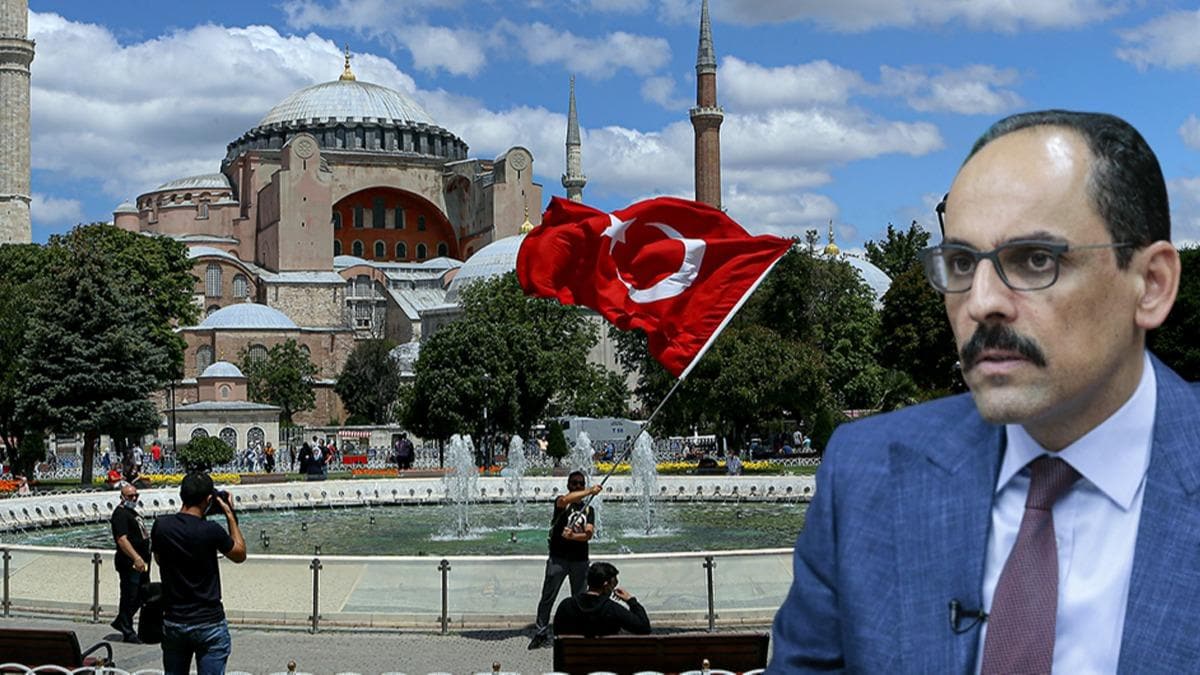 Cumhurbakanl Szcs brahim Kaln, CNN International'a konutu: Ayasofya kiliseden camiye deil, mzeden camiye evrildi