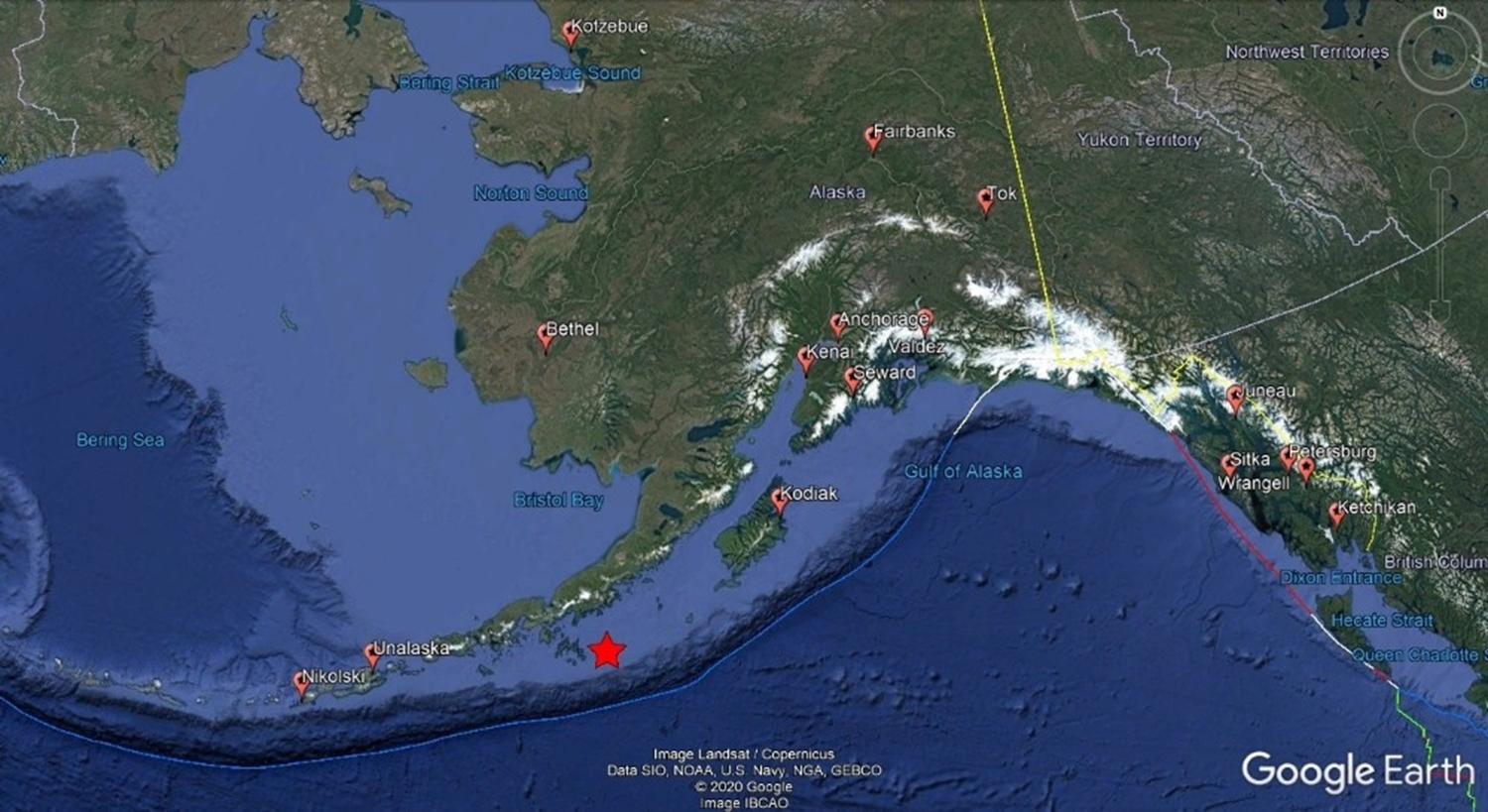 Alaska'da 7.8 b�y�kl���nde deprem