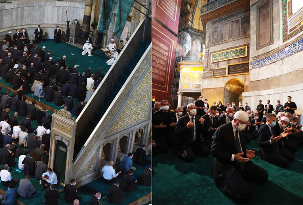 �mmetin kalbi �stanbul'da at�yor: Ayasofya'da 86 y�l sonra ilk namaz