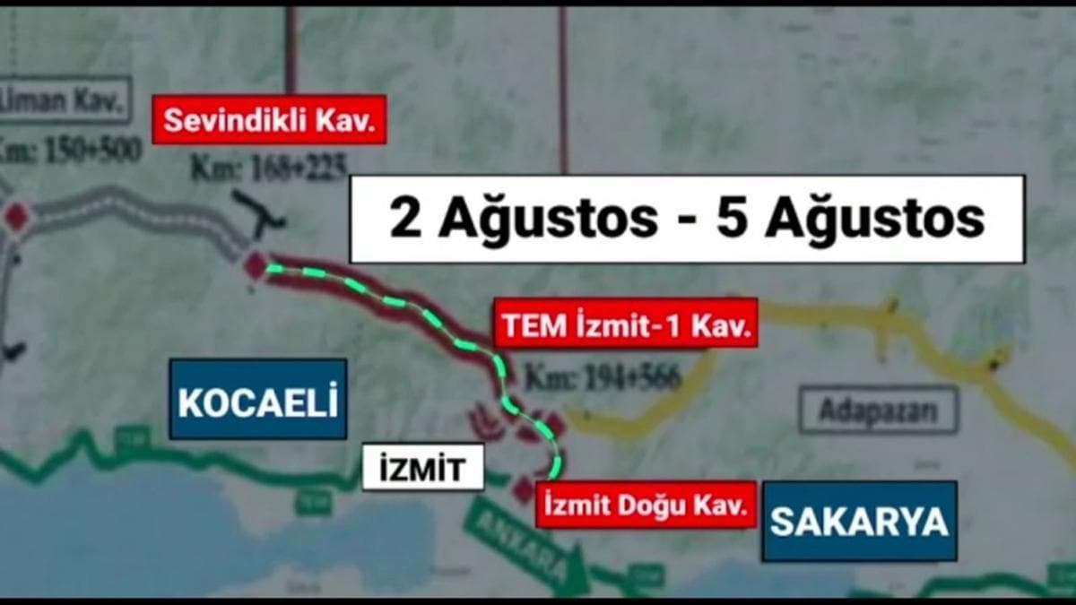 Kurban Bayramnda Kuzey Marmara Otoyolunun Anadolu-stanbul blm geici olarak hizmete alacak