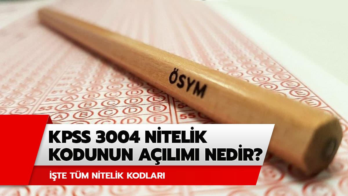 3004 nitelik kodu nedir? KPSS 3004 nitelik kodunun a��l�m�