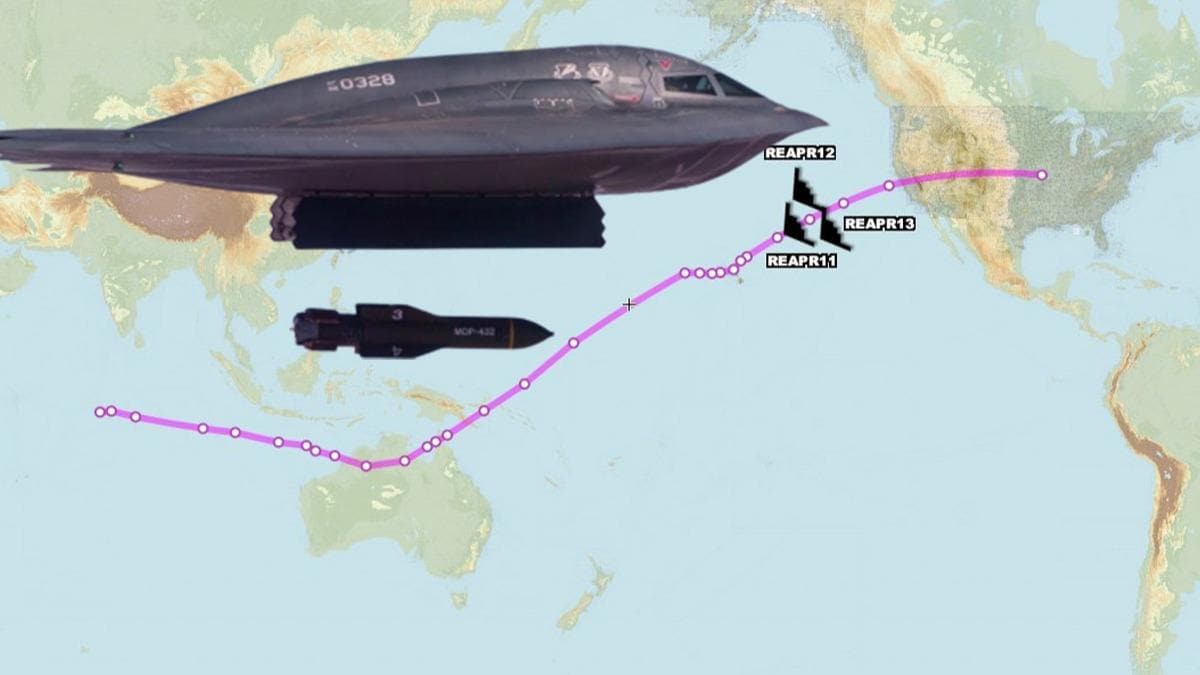 ABD B-2 bombardman uaklar, in'in tatbikat ncesi Hint Okyanusu'na konuland