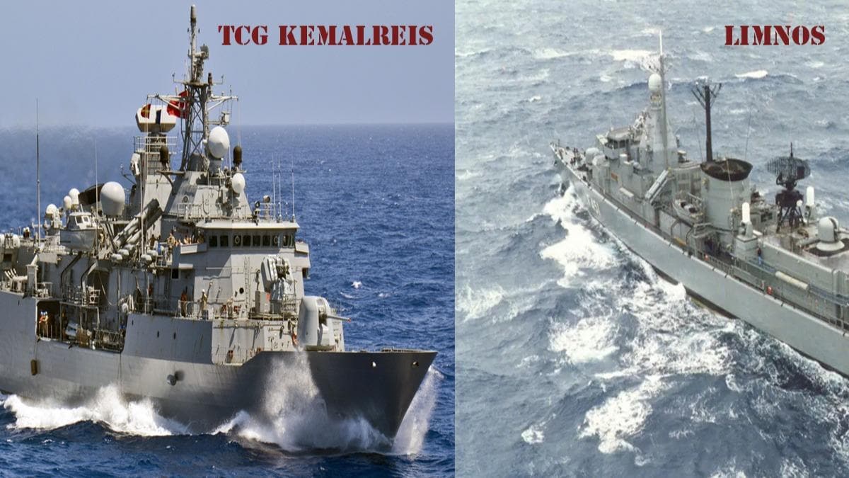 Trk - Yunan sava gemileri arasnda scak temas iddias! 'Kemalreis Limnos'a geit vermedi'