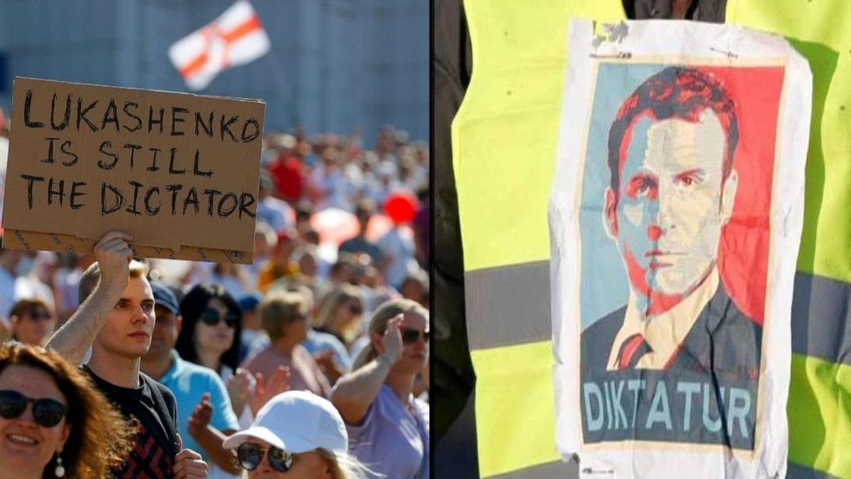 Belarus'taki protestolar destekleyen Macron'a tepki yad: Sen nce kendi lkene bak