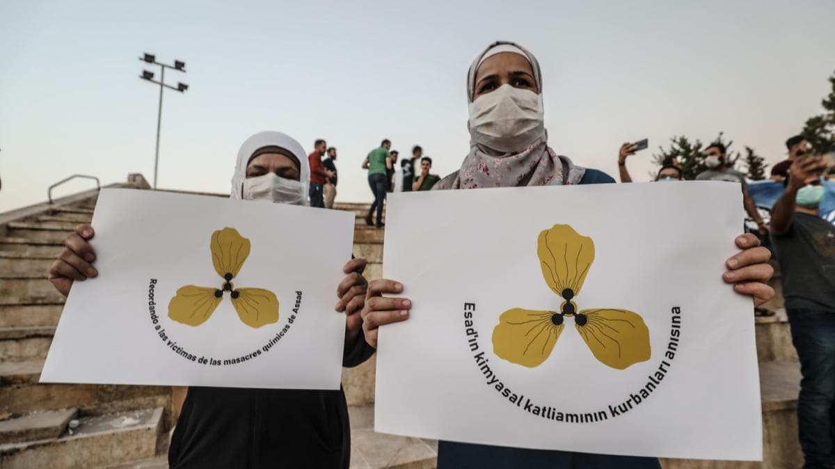 Dou Guta'daki kimyasal silah katliam dlib'de protesto edildi