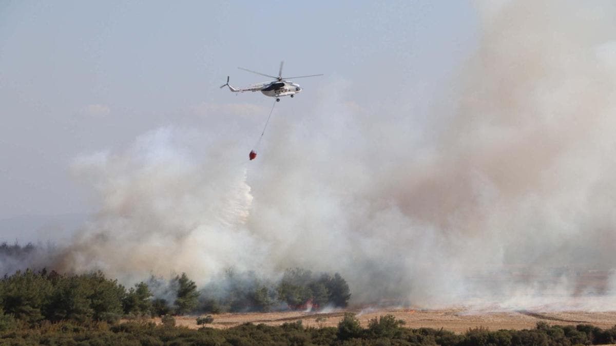 �anakkale'nin iki il�esinde orman yang�n�