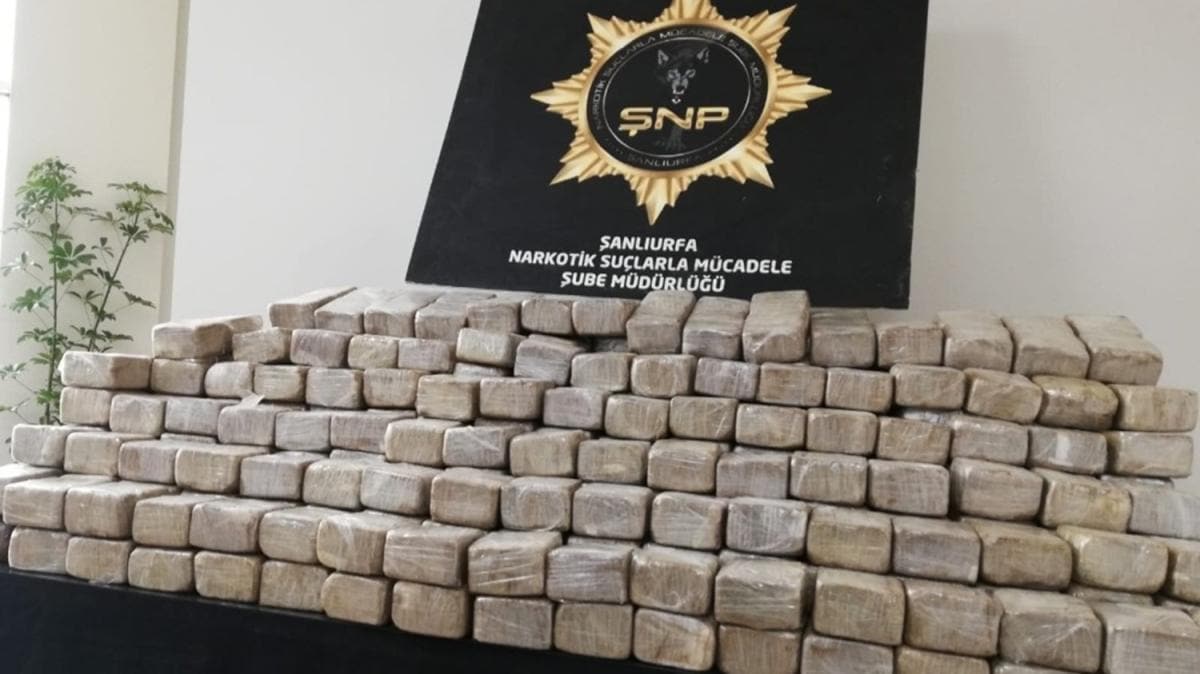 anlurfa'da dev narkotik operasyonu: 185 kilo eroin yakaland 