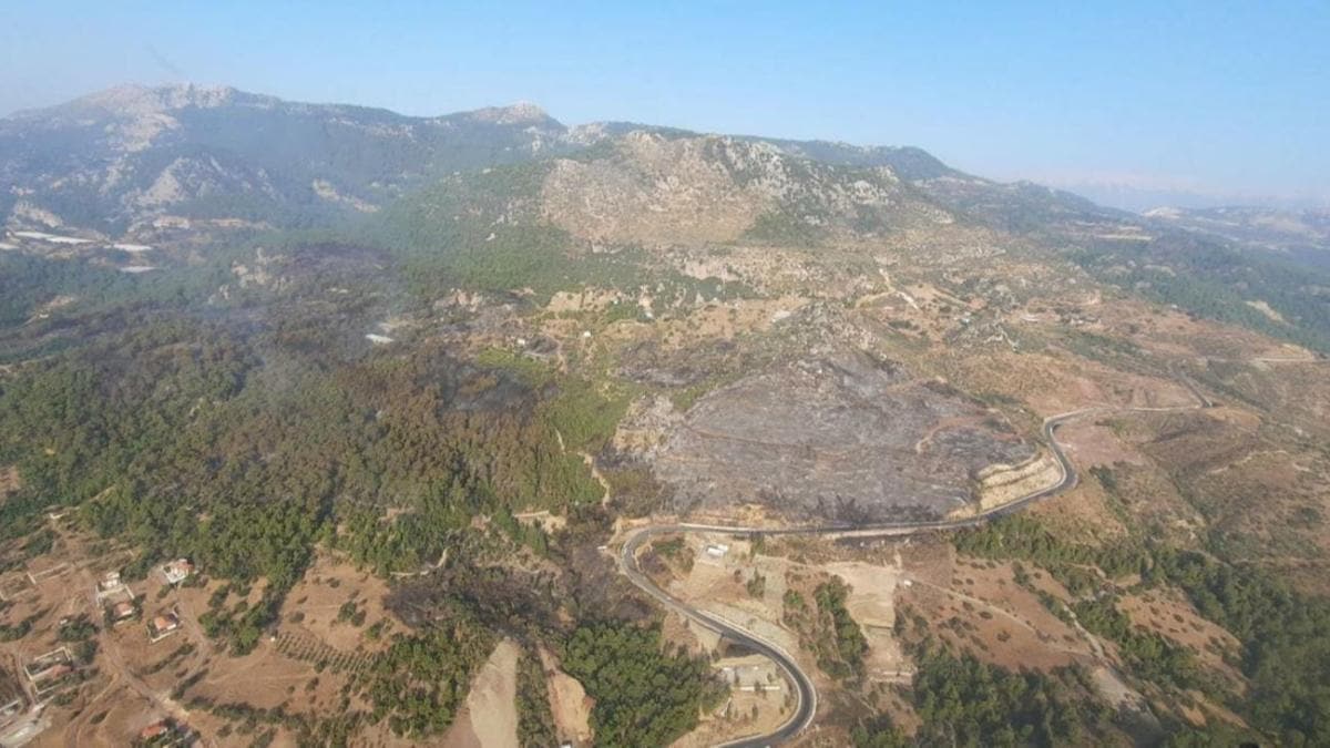 Antalya'daki yangn sonucunda 60 hektar ormanlk alan kle dnd