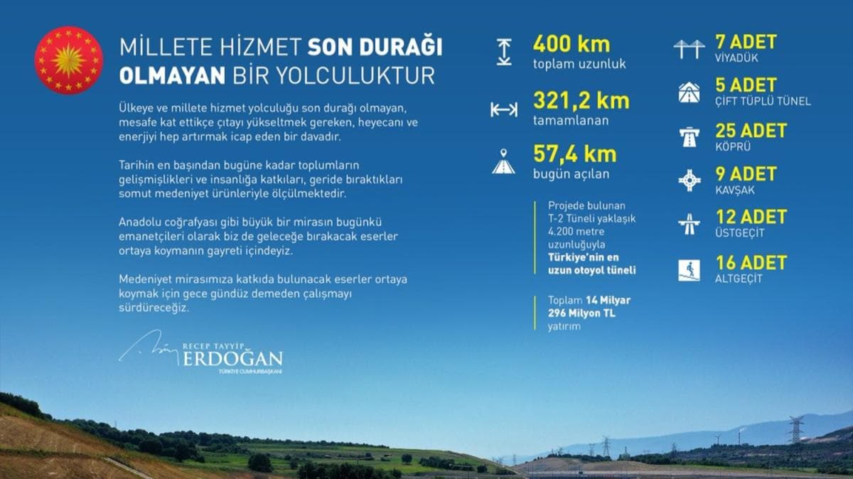 Bakan Erdoan'dan Kuzey Marmara Otoyolu paylam