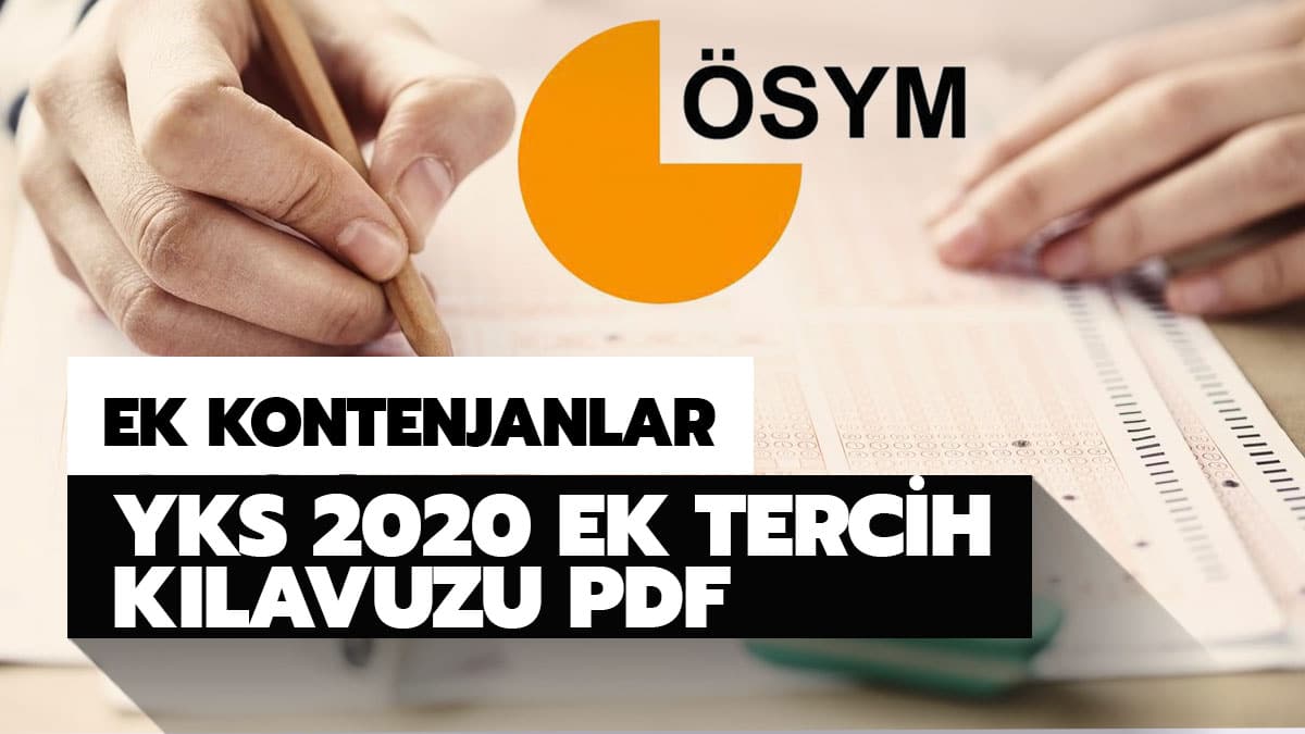 YKS ek tercih k�lavuzu 2020 pdf ek kontenjanlar