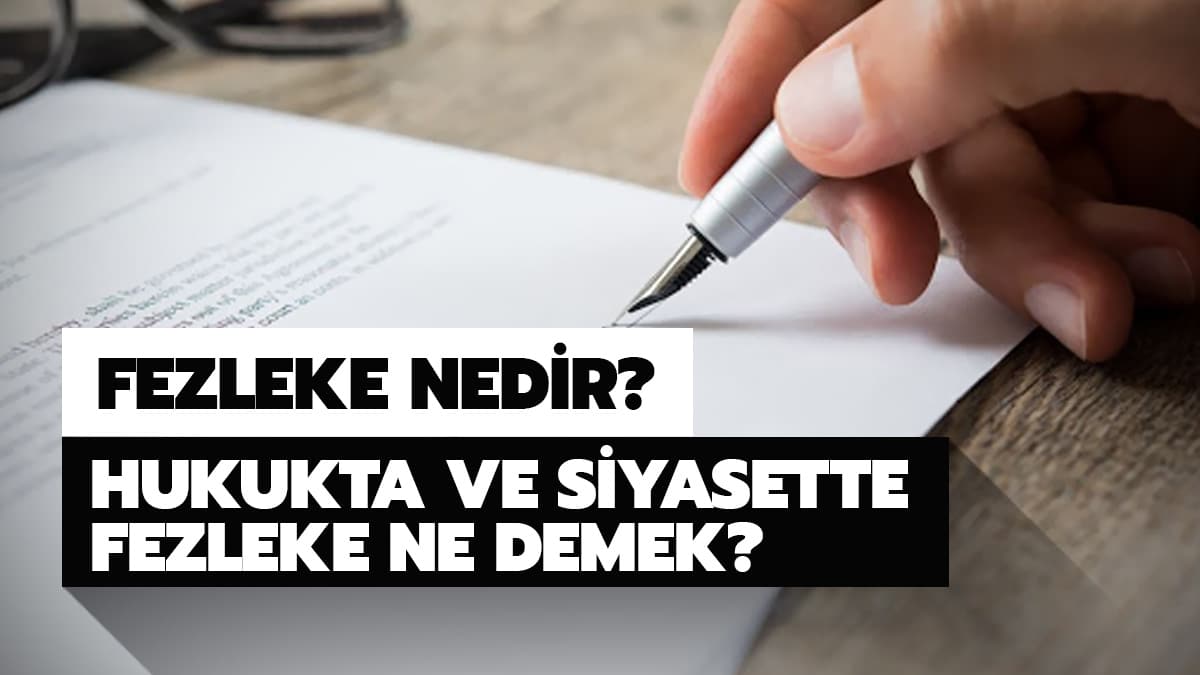 Hukukta ve siyasette fezleke nedir?