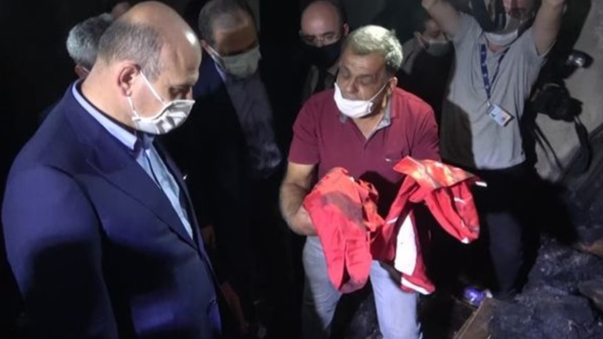 T�m ev yand�, bir tek o zarar g�rmedi! Bakan Soylu da �a�k�nl���n� gizleyemedi