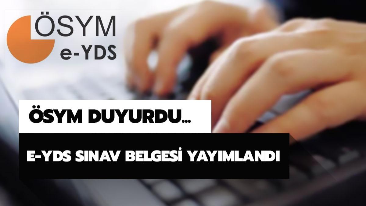 SYM AS e-YDS snav giri belgesi! e-YDS snava giri belgesi yaymland! 
