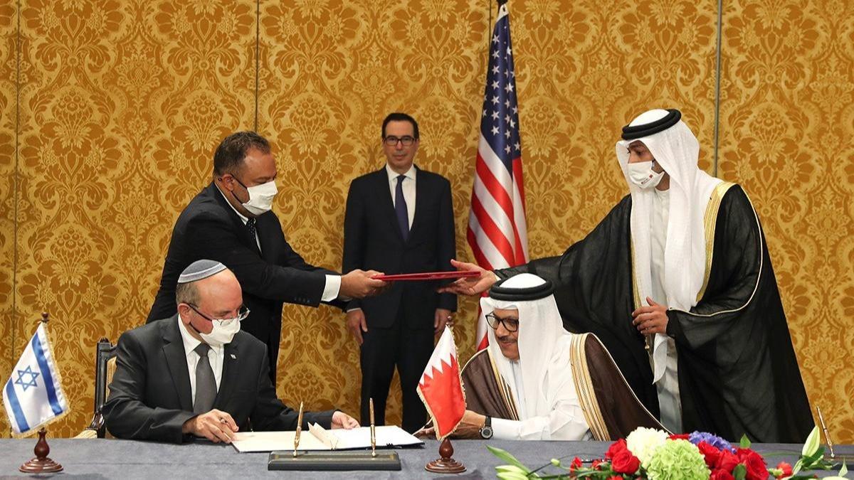 ABD, Bahreyn ve srail'den ihanet anlamasyla ilgili ortak aklama
