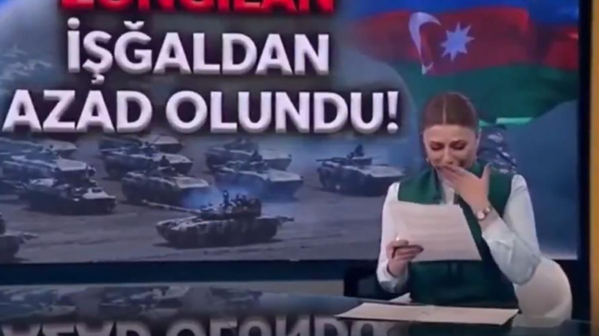 15 yldr bu an bekliyordu: Azeri spiker haberi sunarken gzyalarn tutamad