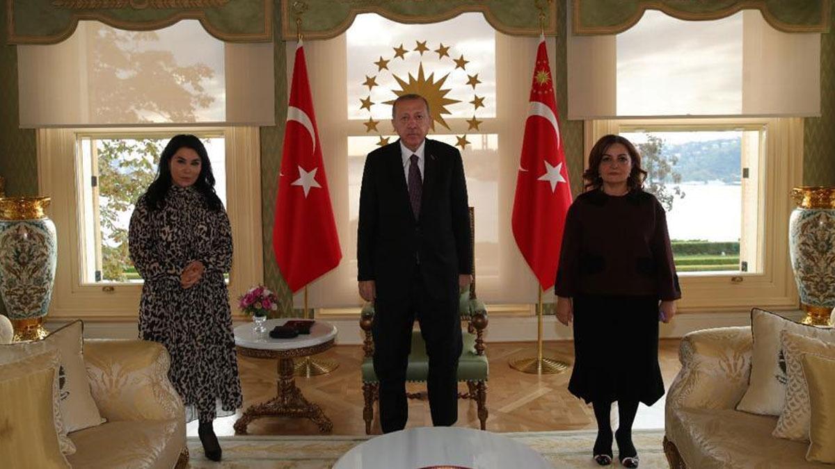 Cumhurbakan Erdoan, Vahdettin Kk'nde Aygn Attar ve Sevil Nuriyeva'y kabul etti