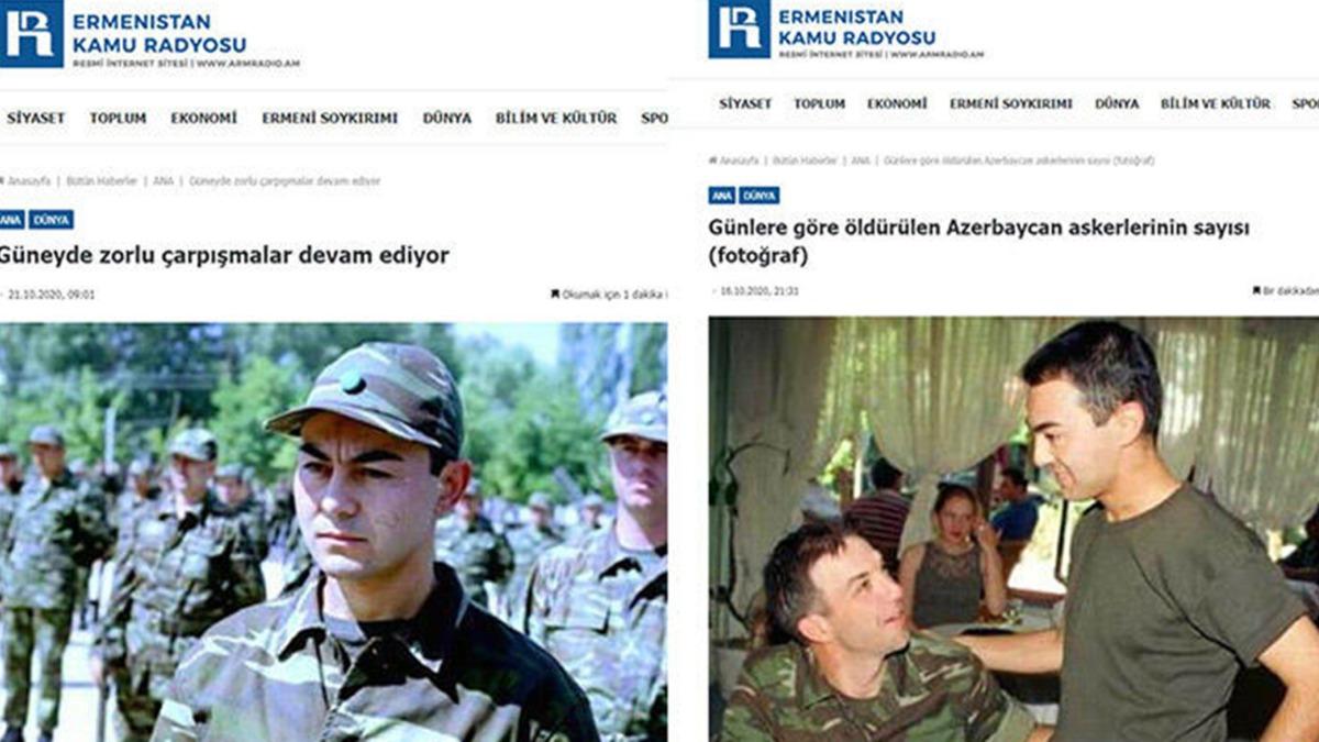 Ermenistan devlet radyosu Serdar Orta'n fotorafn ''ldrlen Azerbaycan askeri'' haberinde kulland
