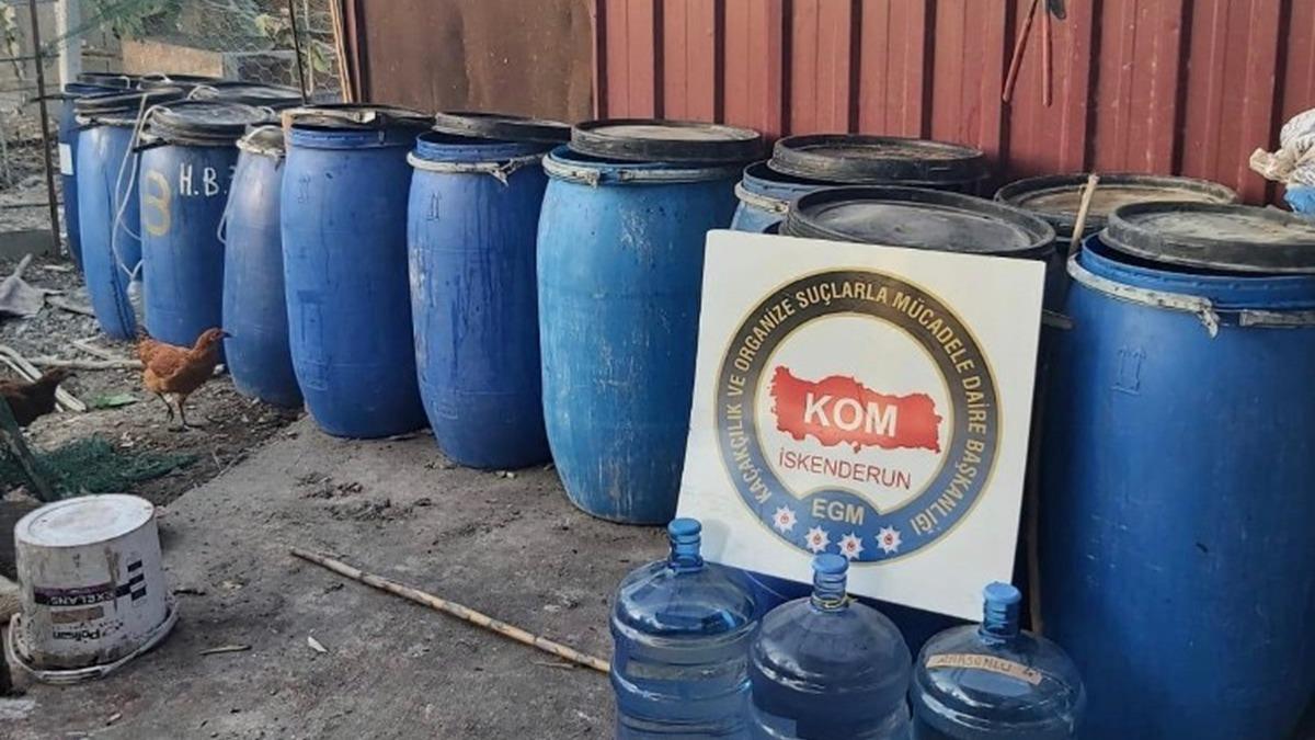 Hatay'da sahte alkol baskn: 2 bin 40 litre ele geirildi