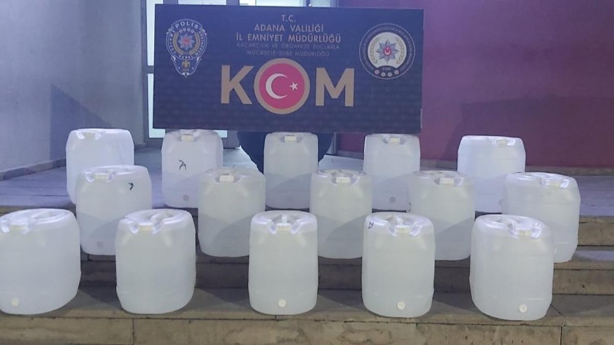 Adana'da sahte alkol operasyonu: 450 litre etil alkol ele geirildi