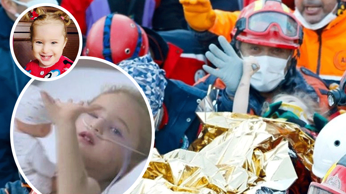 Elif, onun i�in dua eden milyonlara b�yle el sallad�