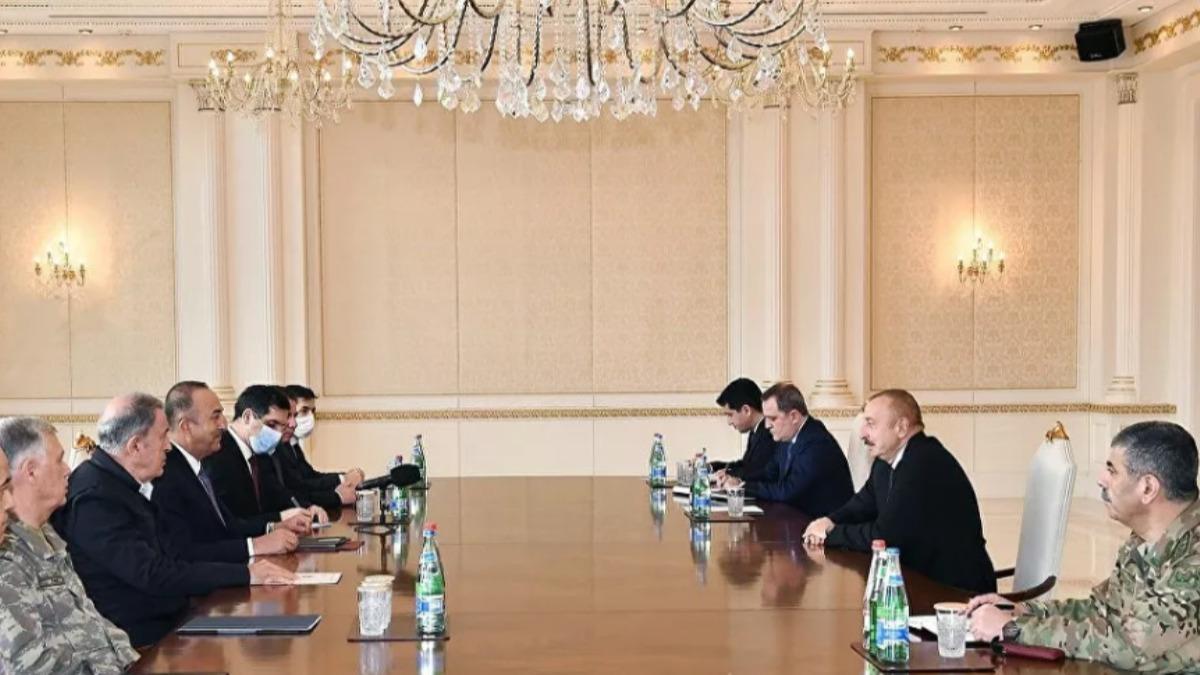 Azerbaycan'da kritik zirve! Aliyev, Bakan avuolu ve Akar' kabul etti